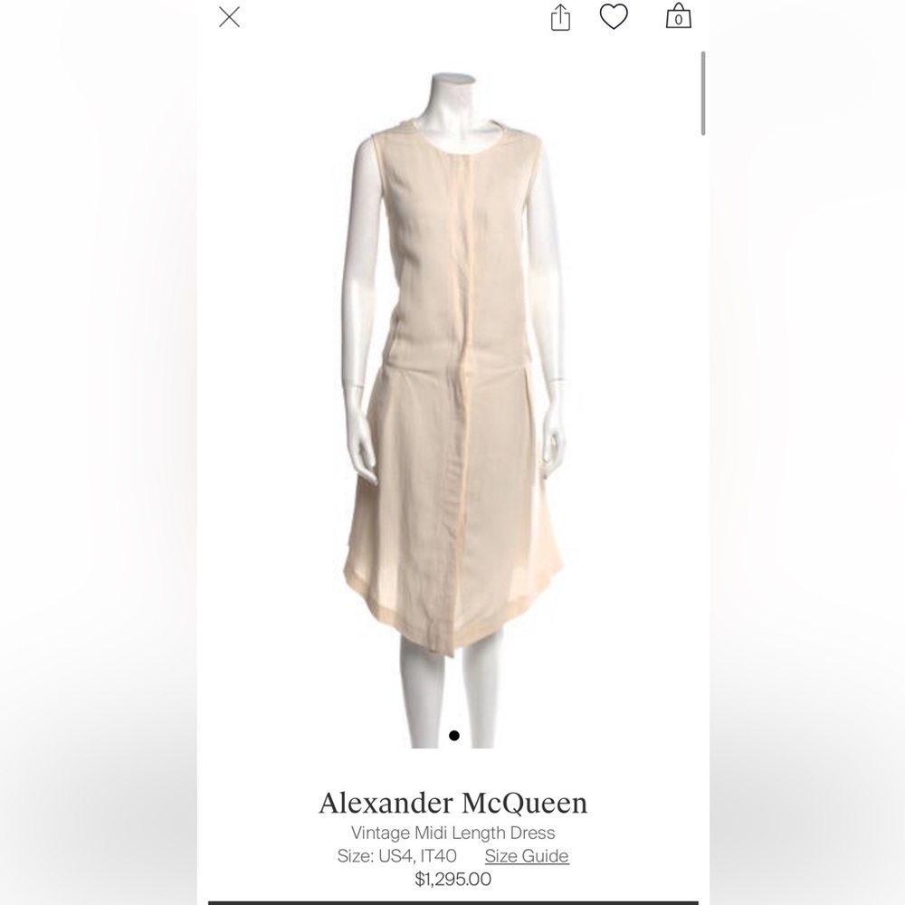 Vintage FW2002 Alexander McQueen Silk/Linen Shift Dress US4/IT40